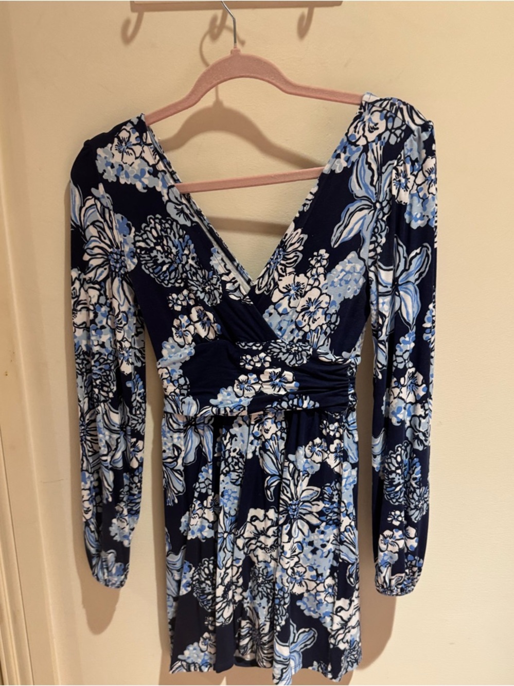 Lilly pulitzer Riza Long-Sleeved Romper low tide navy